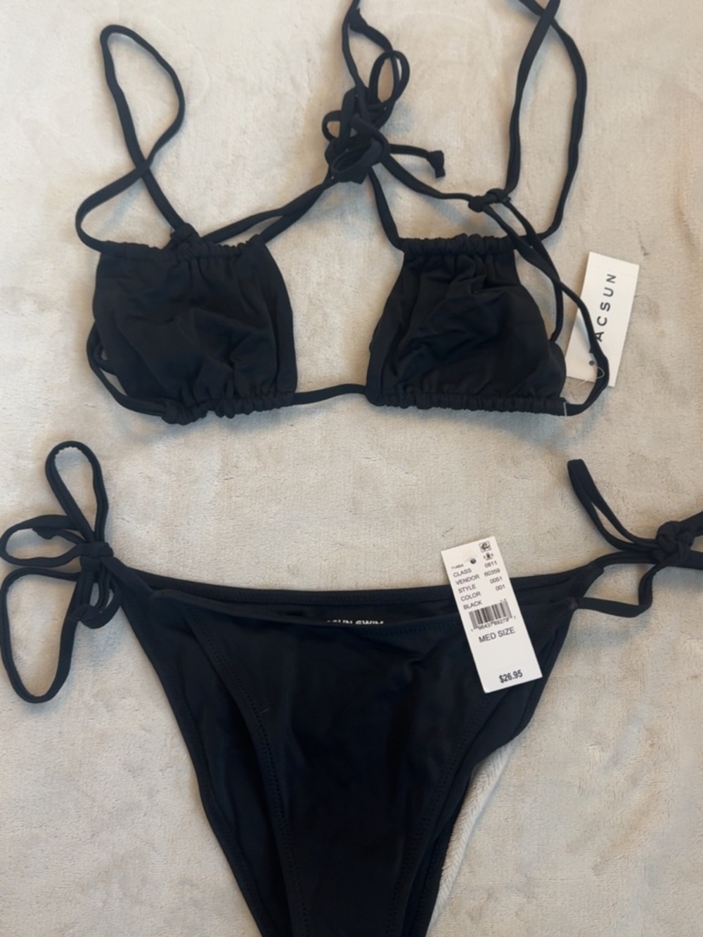 PacSun Black String Triangle Bikini Set